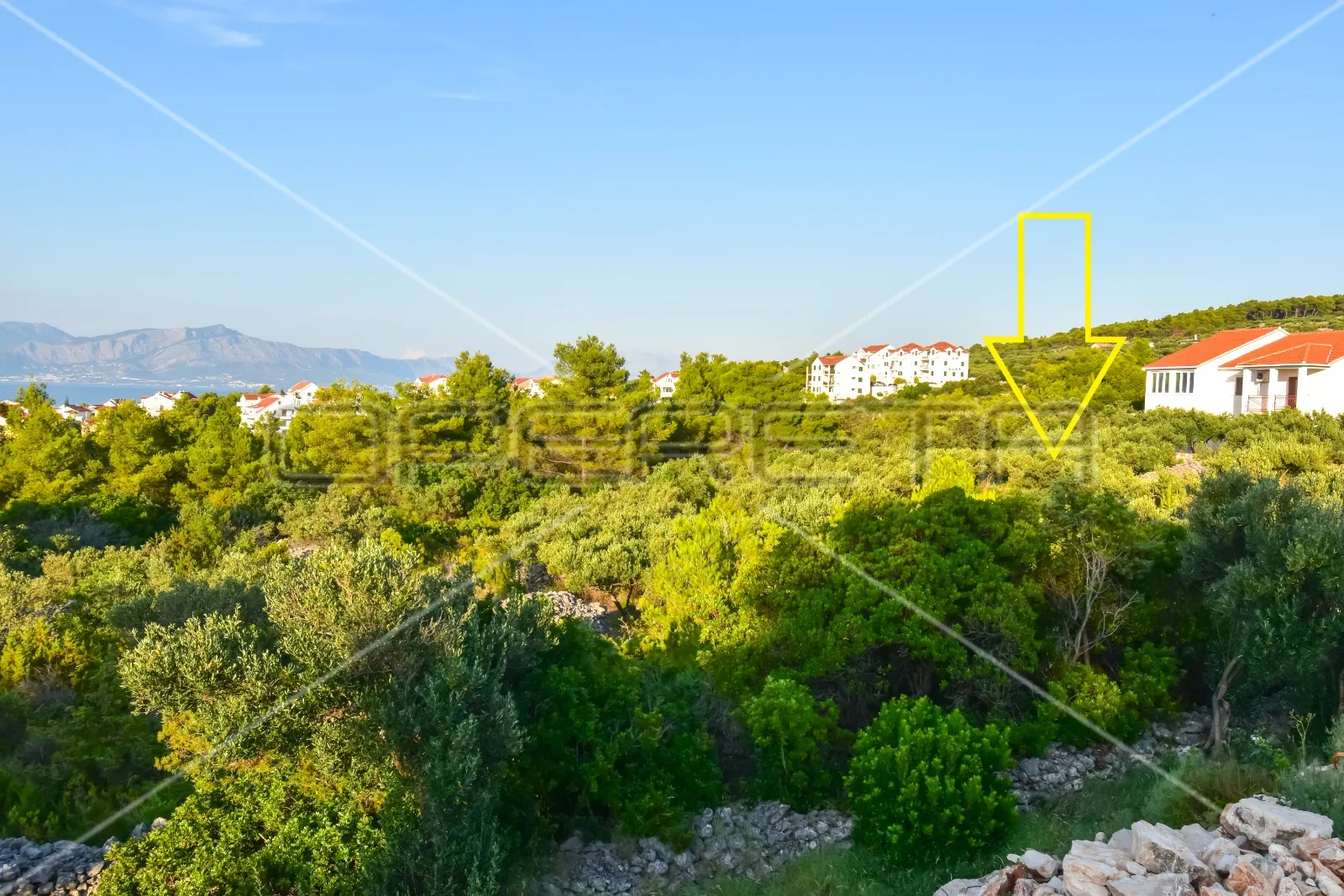 zemljište, supetar otok brač, pogled na more i idejni projekt za 4 luksuzne vile - slika 9