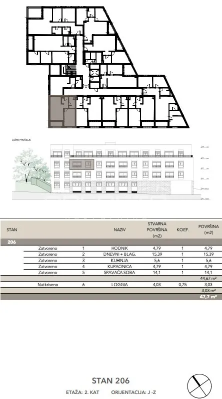 prodaja, stan, črnomerec, kuniščak, 2s, 47m2 - slika 3