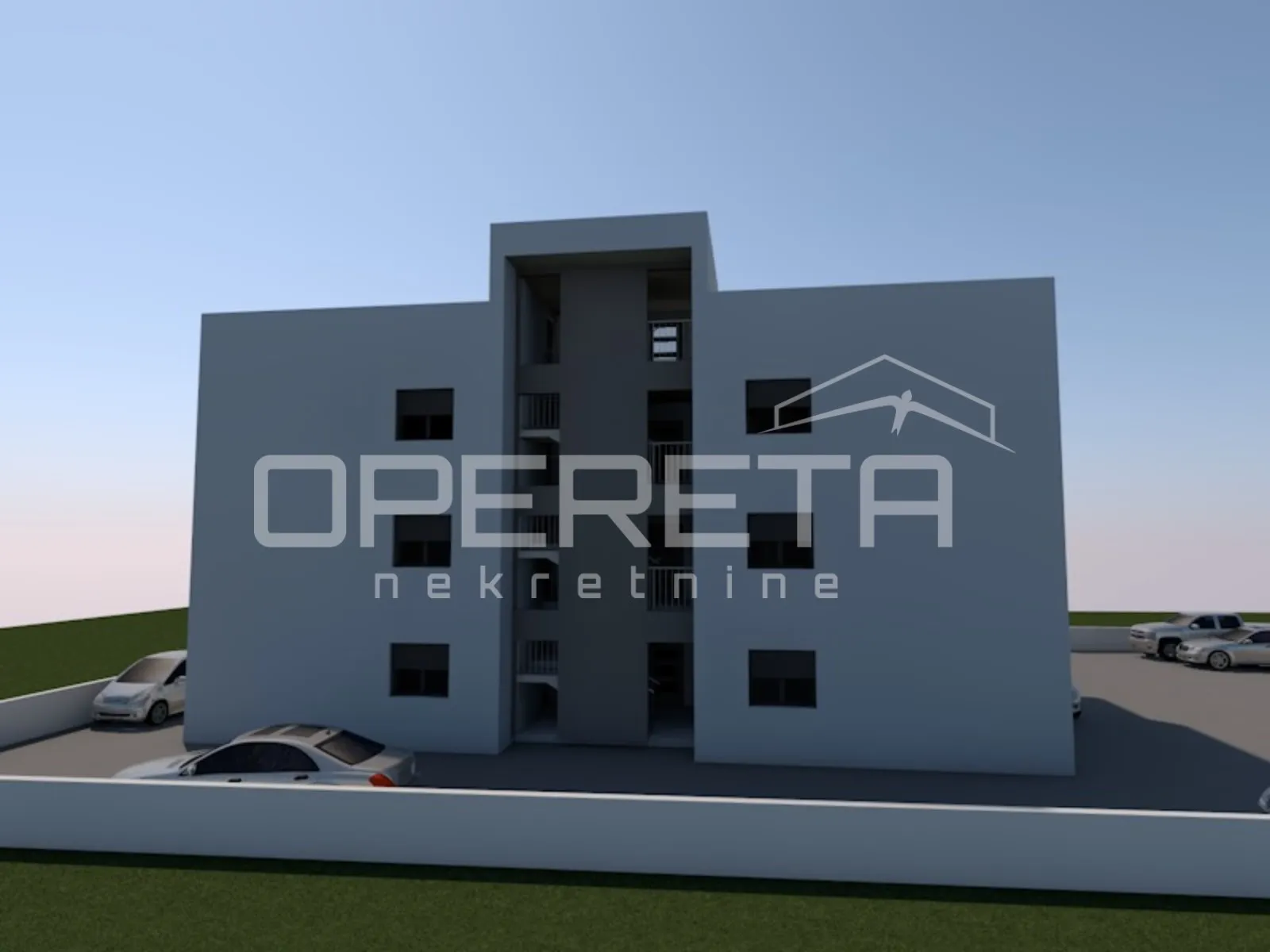 Novogradnja, Dvosoban stan s krovnom terasom, 81 m², 2. kat, Murvica