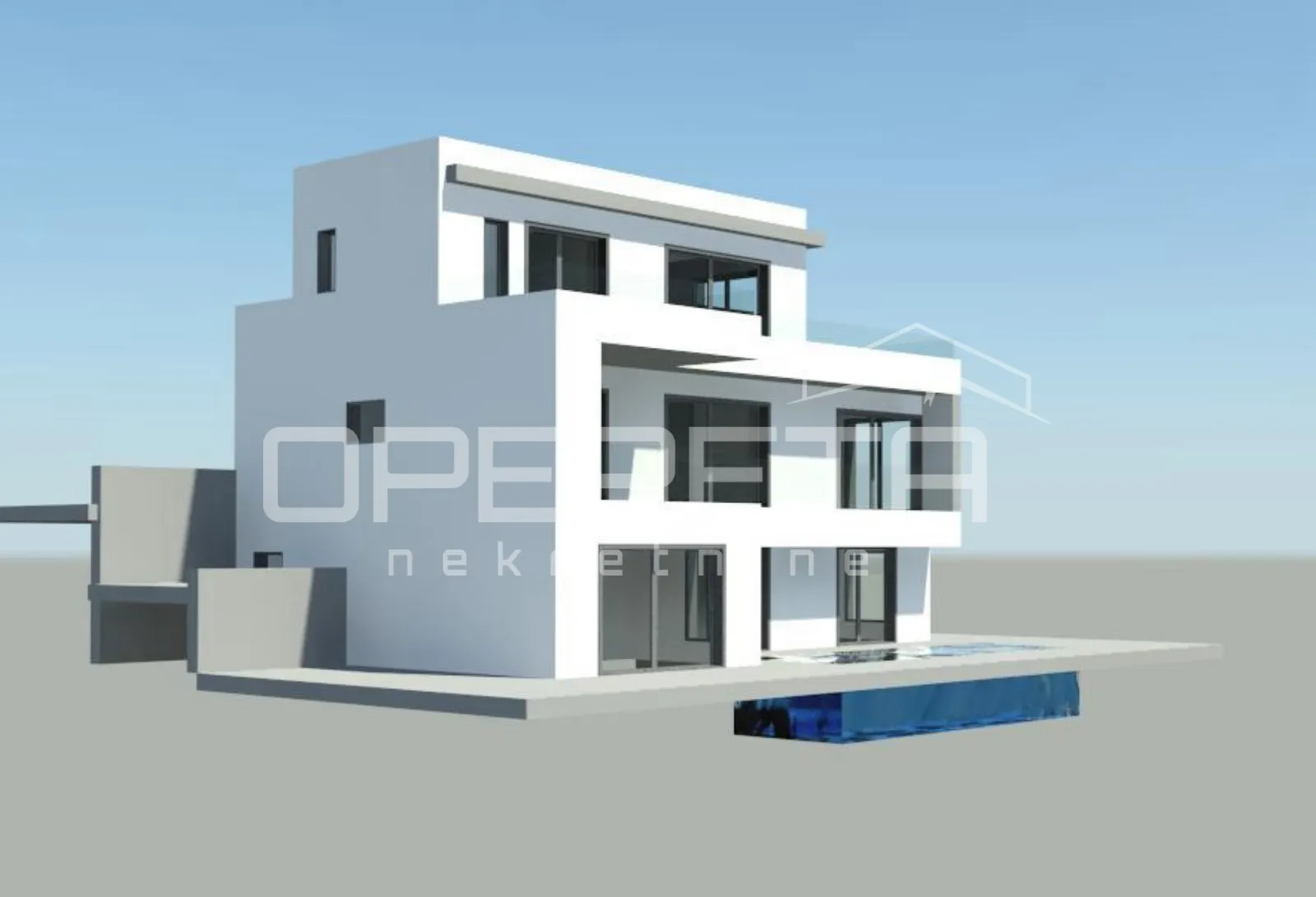 zemljište 451 m² s dozvolom za vilu, trogir, pogled na otok - slika 6