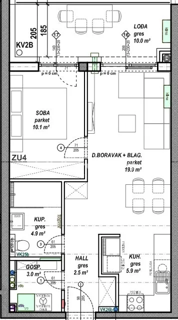 prodaja, stan, globetka, vukovarska, 1,5s, 46m2 - slika 6