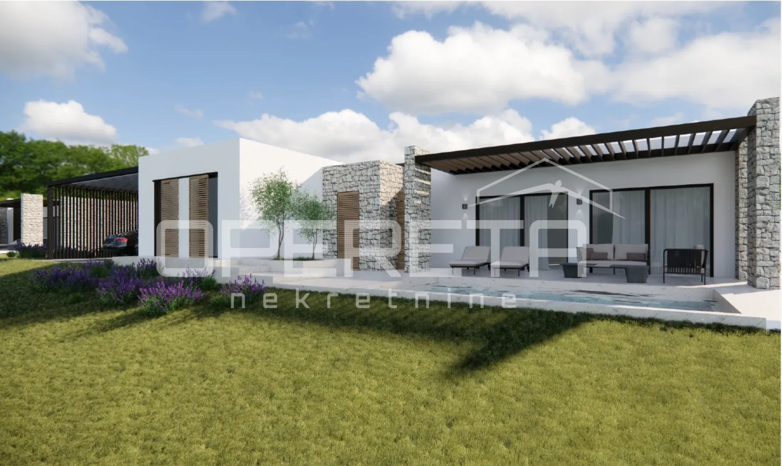 Vižinada – okolica, građevinsko zemljište 735 m² s projektom
