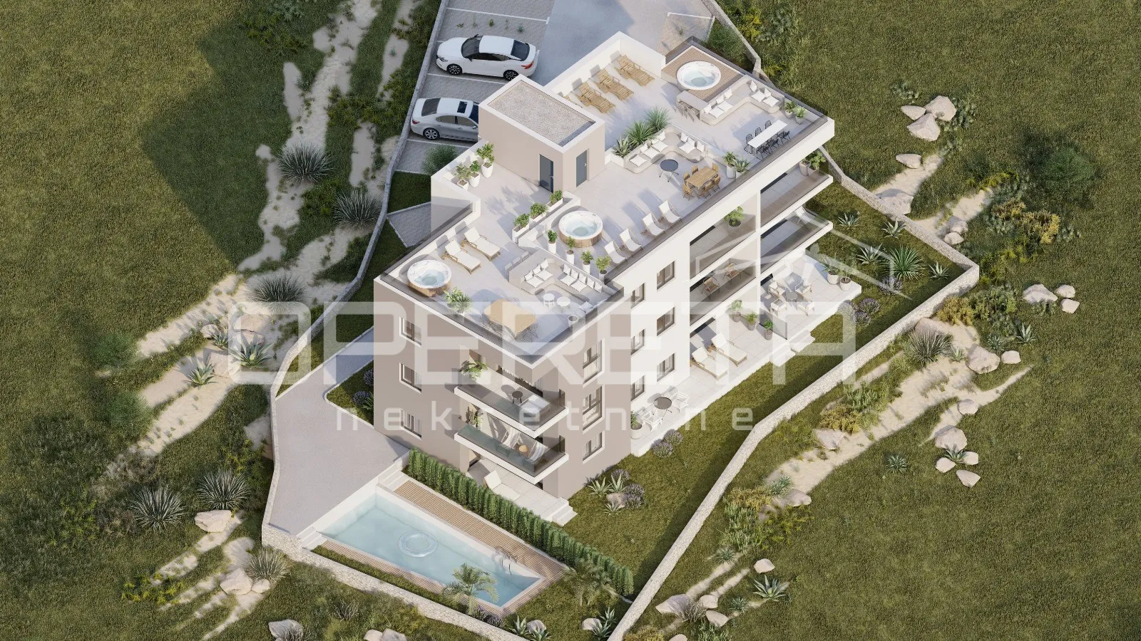 Penthouse u novogradnji, 2S, 57 m2, Okrug Gornji