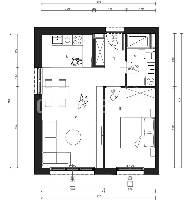 prodaja, stan, črnomerec, kuniščak, 2s, 50m2 - slika 2