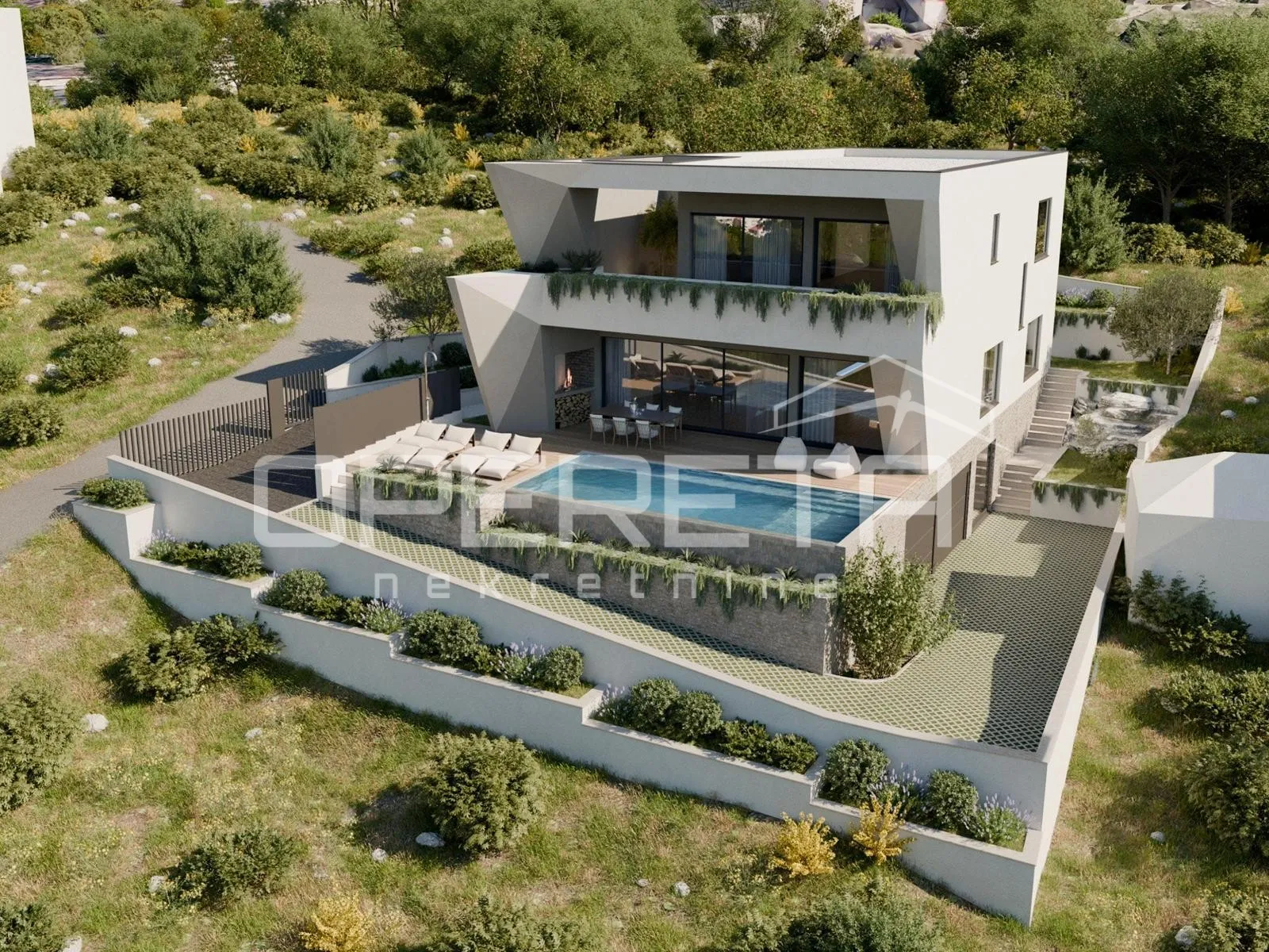 ekskluzivno građevinsko zemljište iznad splita – projekt luksuzne vile s bazenom - slika 2
