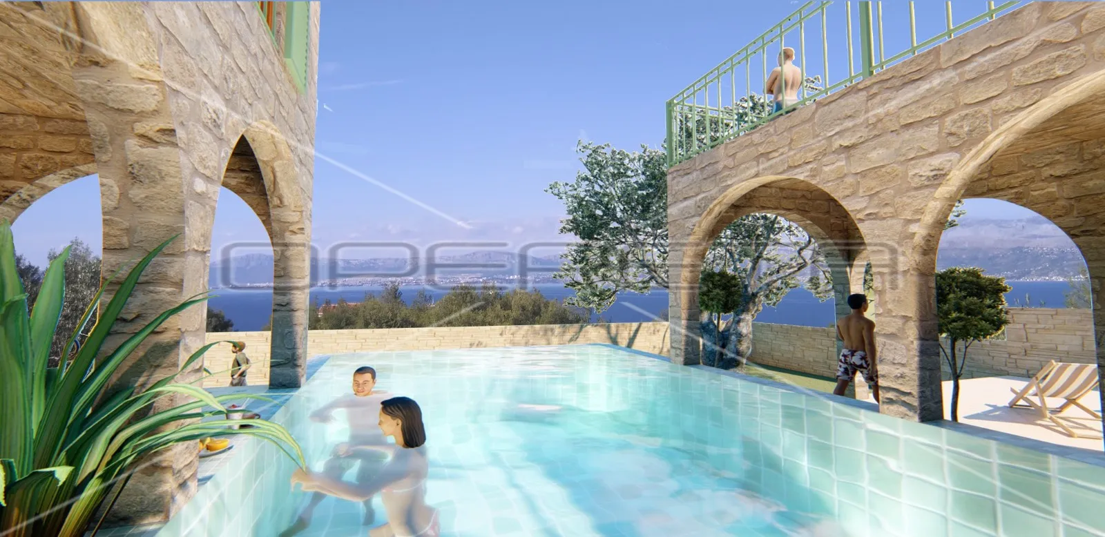 zemljište, supetar otok brač, pogled na more i idejni projekt za 4 luksuzne vile - slika 21