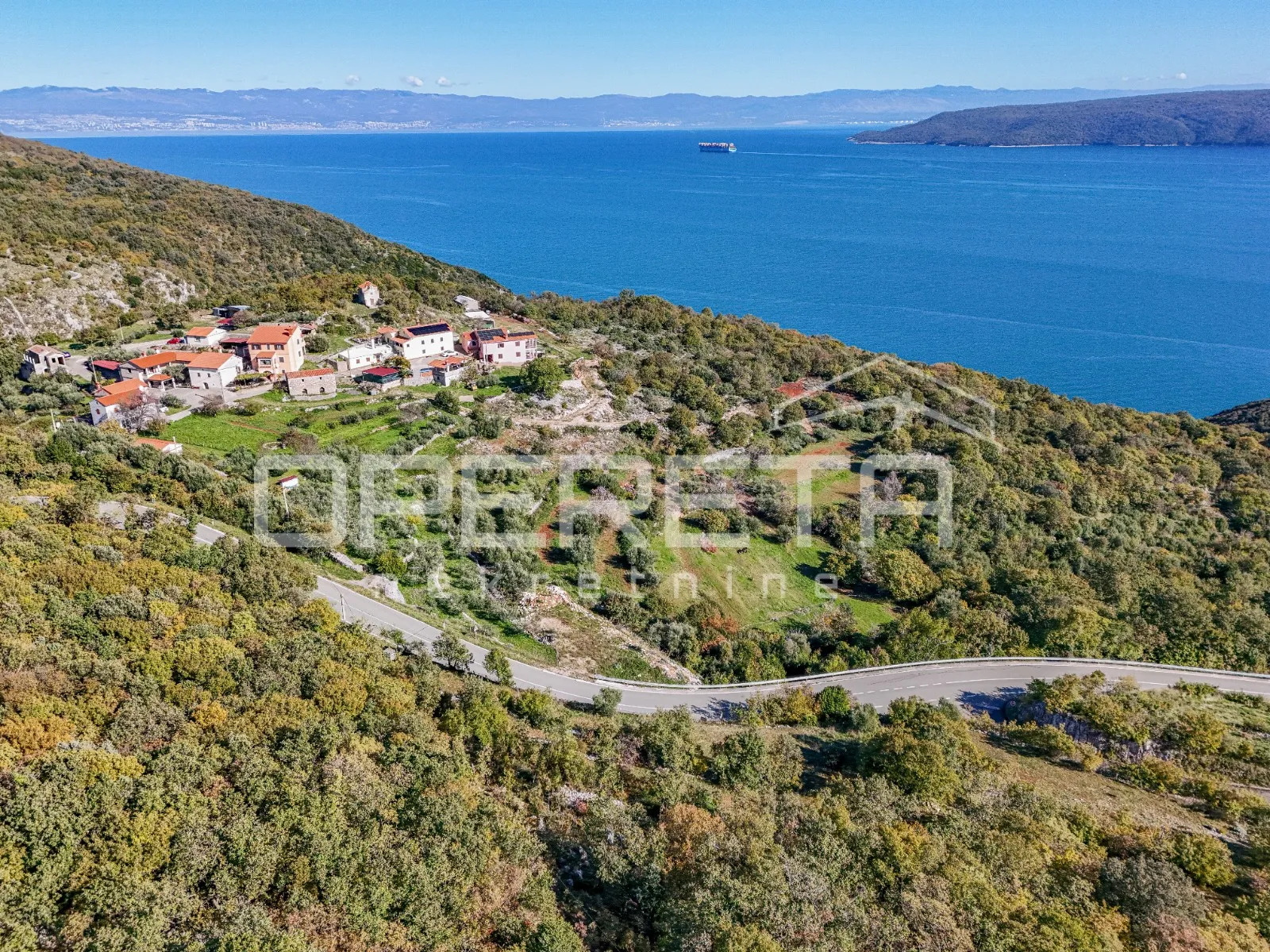 Brestova, građevinsko zemljište s pogledom na more - Plomin Luka