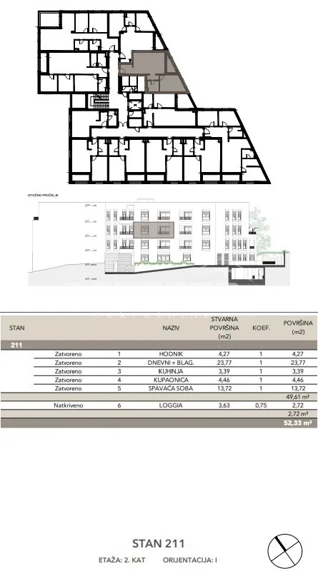 prodaja, stan, črnomerec, kuniščak, 2s, 52m2 - slika 3