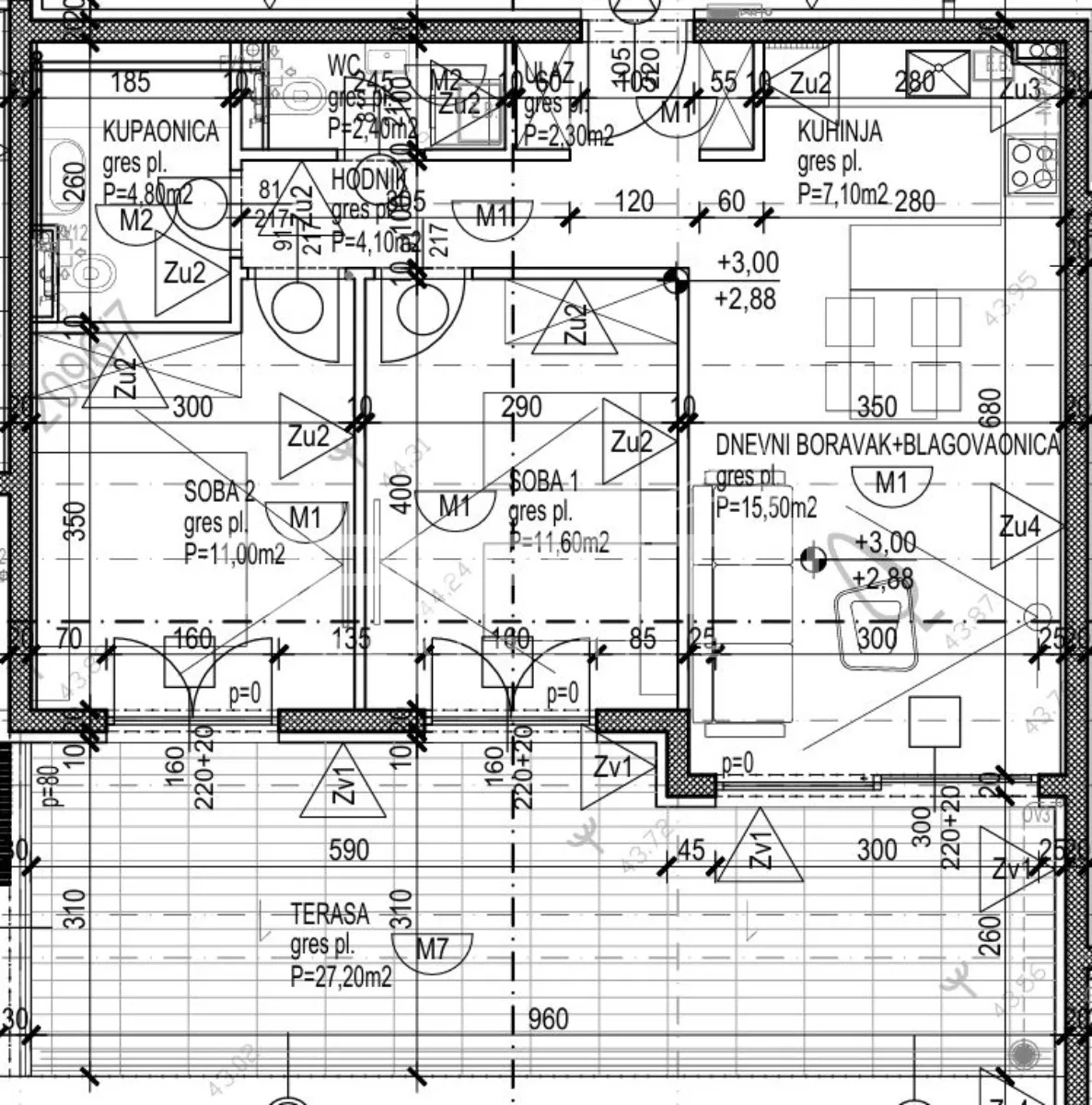 omiš/nemira – novo u ponudi_novogradnja s7 - 72,45m2 - slika 2
