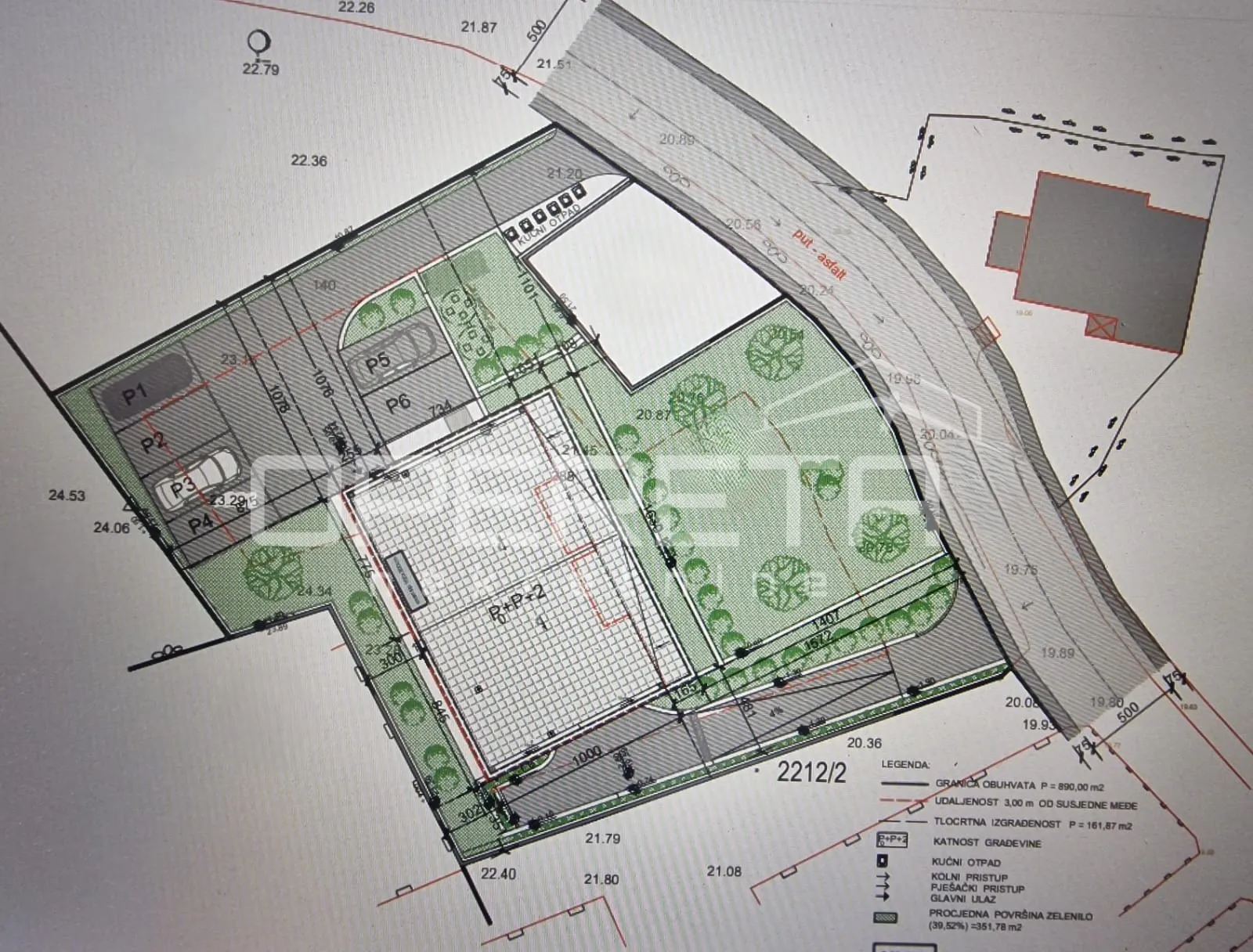 građevinsko zemljište 930 m2 s dozvolom za 6 stanova, lumbarda - slika 12