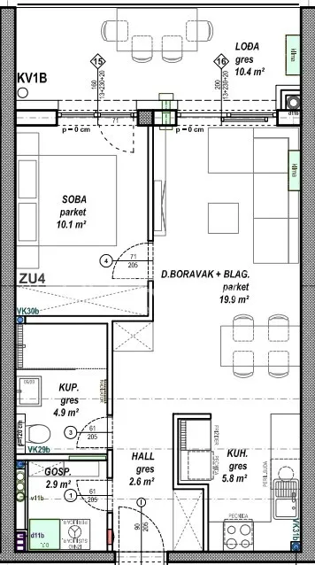 prodaja, stan, globetka, vukovarska, 1,5s, 46m2 - slika 6