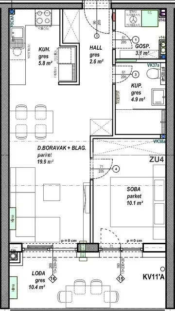 prodaja, stan, globetka, vukovarska, 1,5s, 46m2 - slika 6