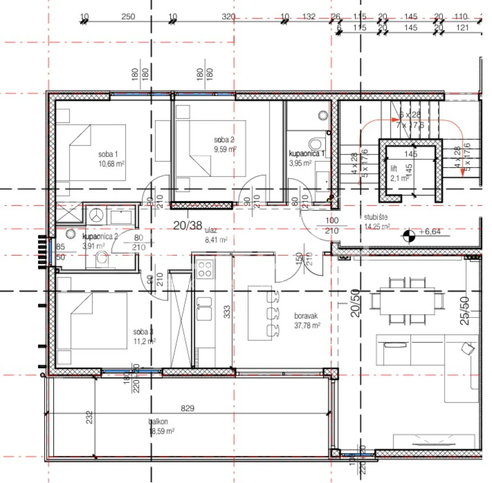 3s stan 94,81 m² s velikim balkonom i pogledom na more – makarska - slika 10