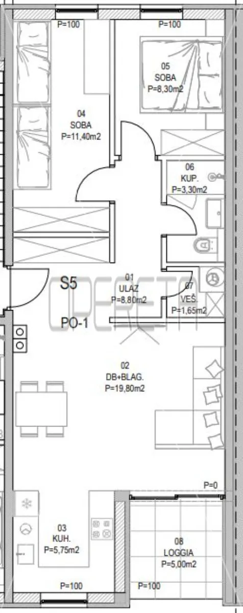 stan novogradnja barban 64m2, 2 sobe - slika 5