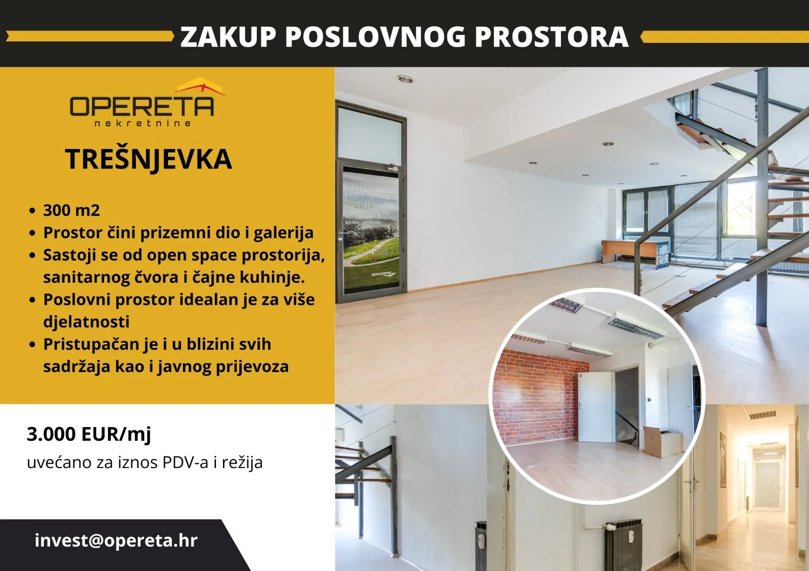 Najam, Ured, Trešnjevka, Selska, 300m2