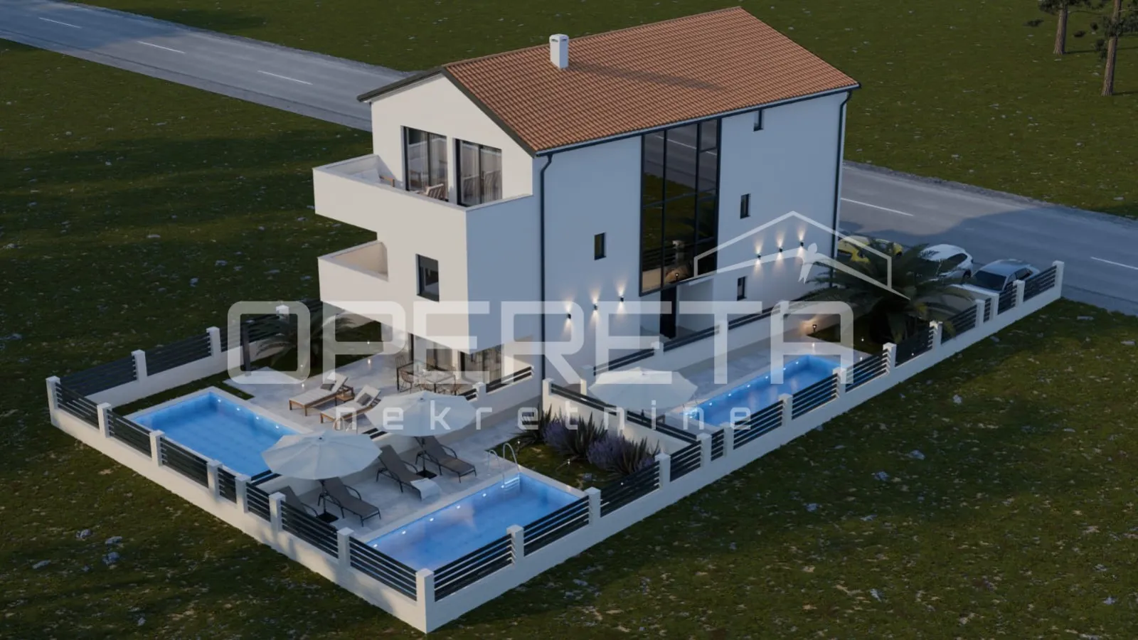 Novogradnja, trosoban stan s bazenom, prizemlje, 110 m2, vrt, Mandre, Pag