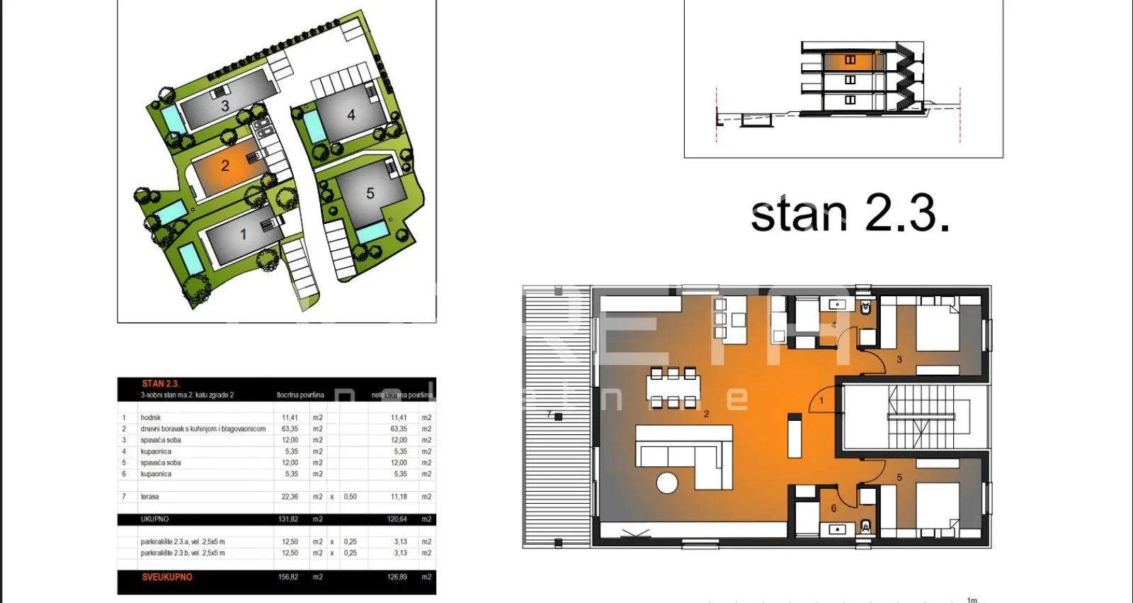 dvosobni stan 2.3 u urbanoj vili, novogradnja, 126.89 m2, okrug gornji, čiovo, t - slika 8