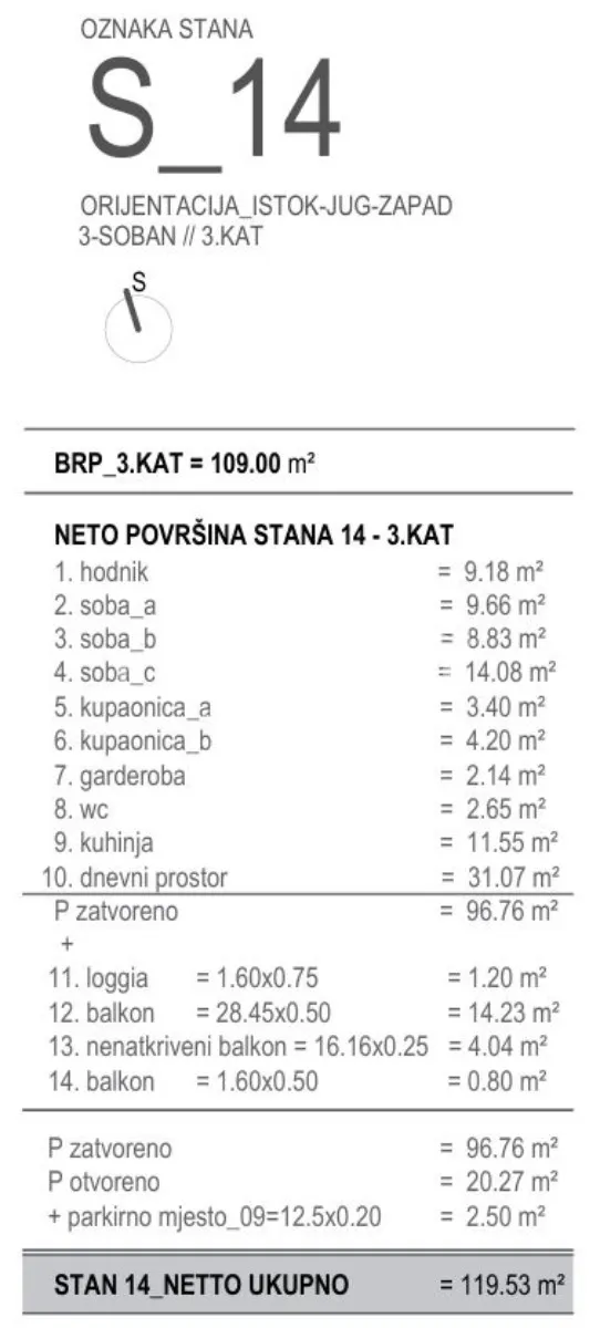 okrug gornji / čiovo – penthouse s14 novogradnja - slika 4