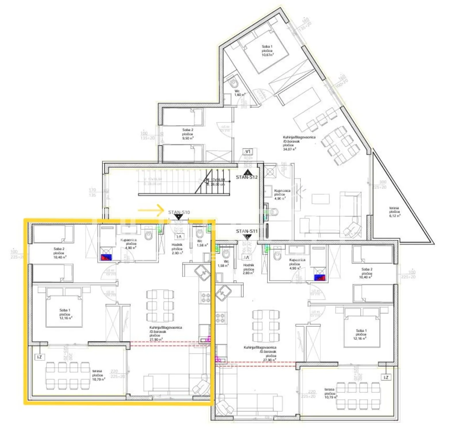 okrug gornji / otok čiovo – s10 penthouse novogradnja s bazenom - slika 13