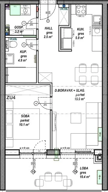 prodaja, stan, globetka, vukovarska, 1,5s, 46m2 - slika 6
