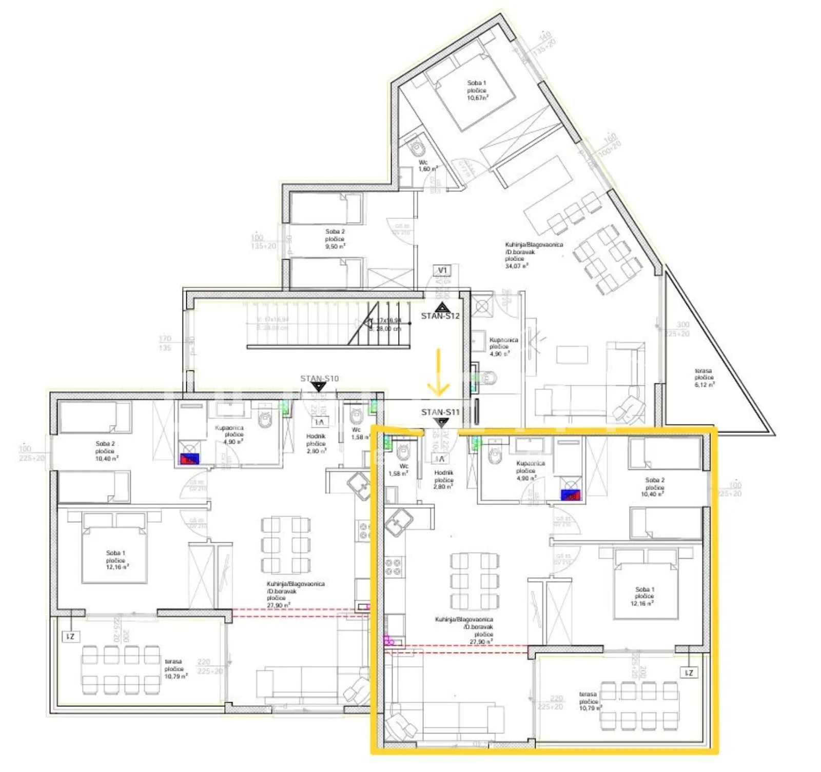 okrug gornji / otok čiovo – s11 penthouse novogradnja s bazenom - slika 13
