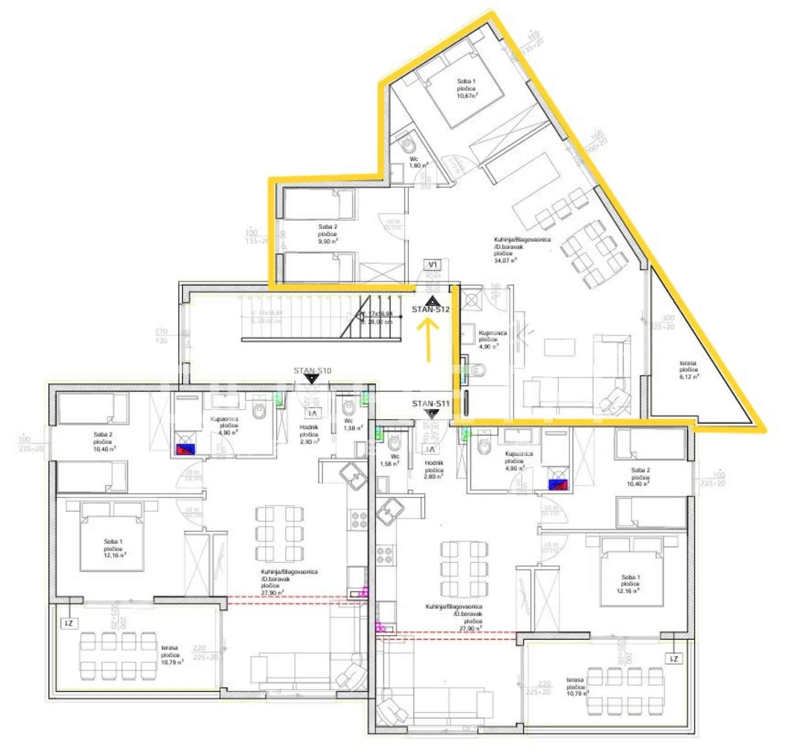 okrug gornji / otok čiovo – s12 penthouse novogradnja s bazenom - slika 13