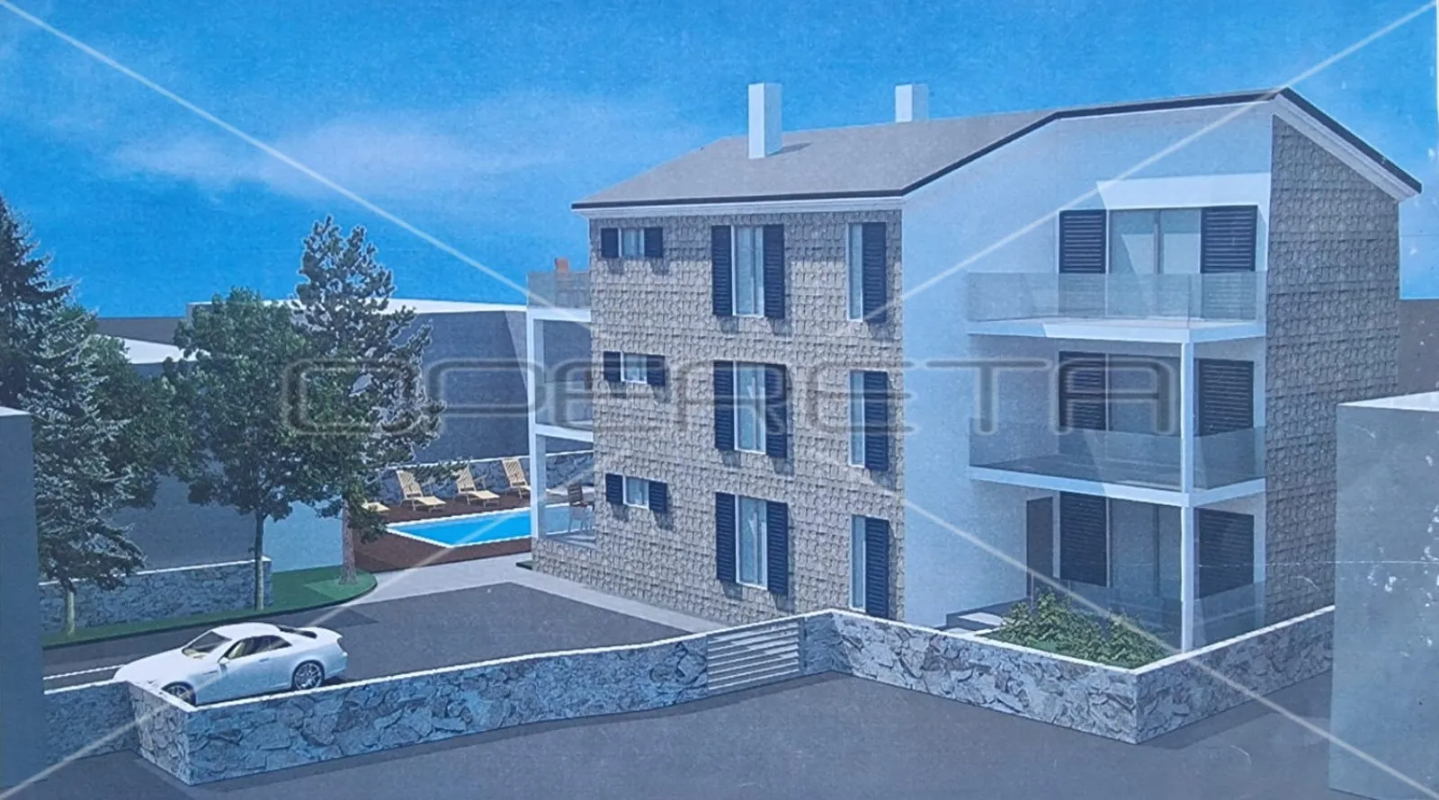 kuća s 4 apartmana, pogled na more, garaža, dvorište, tisno, 290 m2 - slika 13
