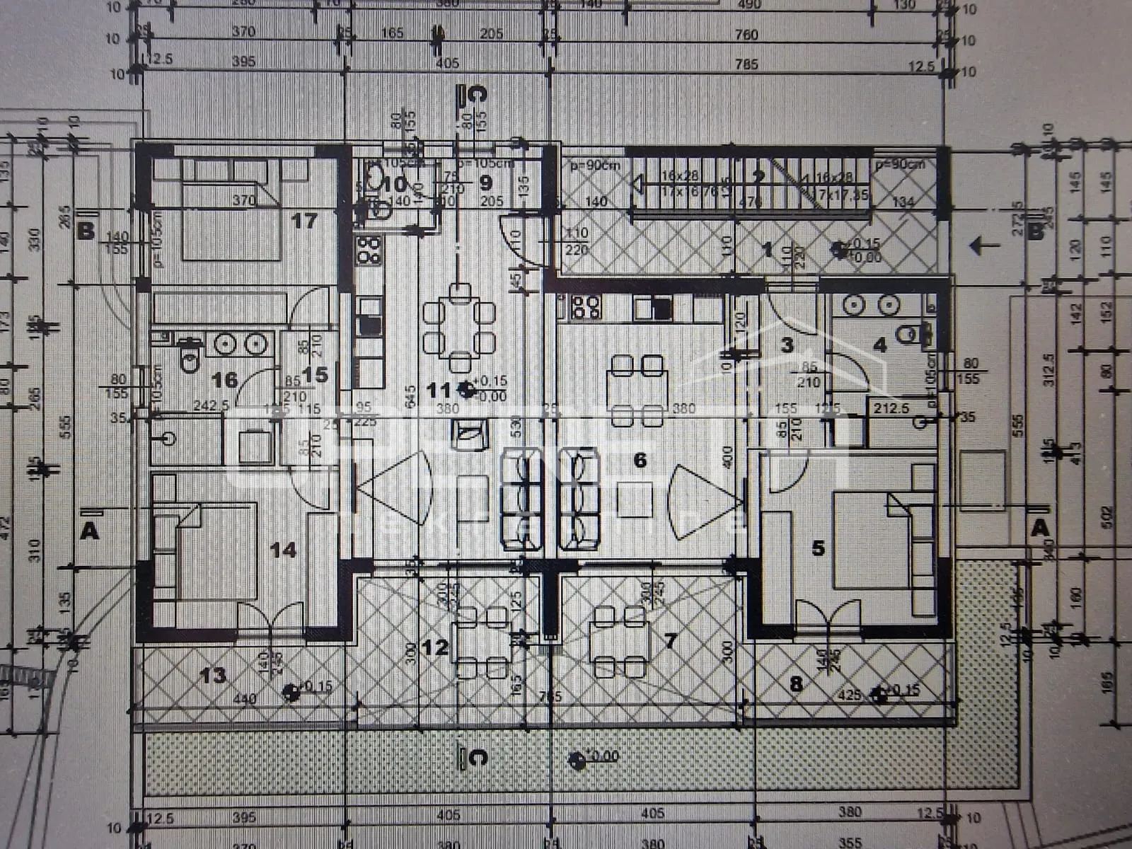 građevinsko zemljište 930 m2 s dozvolom za 6 stanova, lumbarda - slika 11
