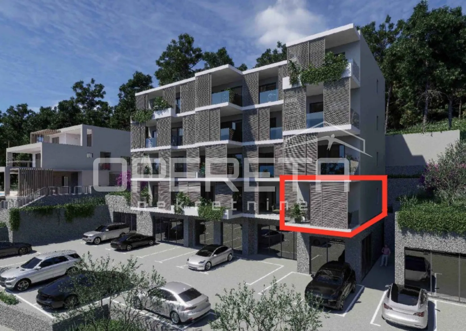 Novogradnja, dvosoban stan s balkonom i liftom, Omiš