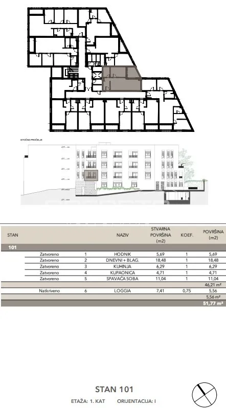 prodaja, stan, črnomerec, kuniščak, 2s, 51m2 - slika 3