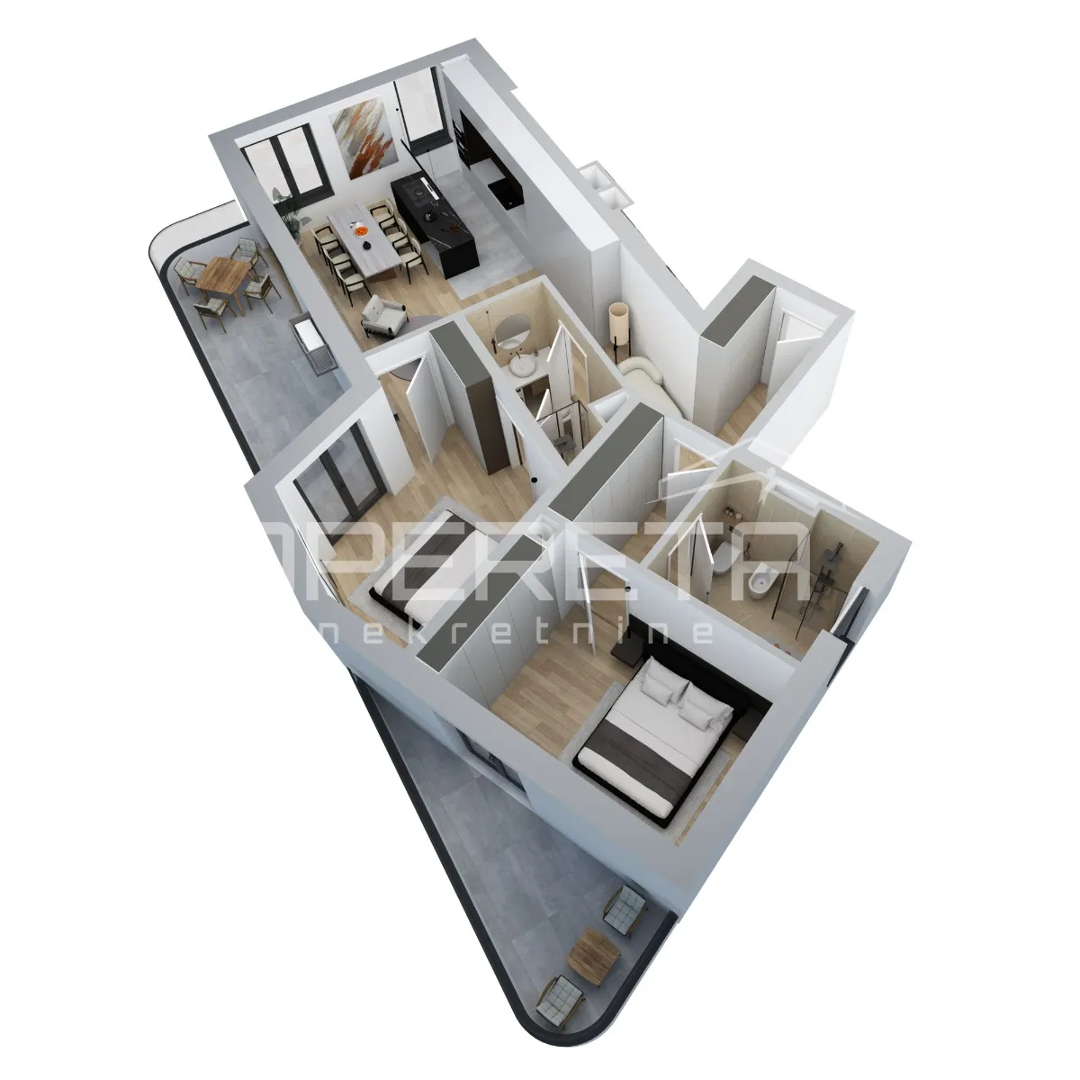 istra, umag – stan 106 m², 2 spavaće, terase, bazen, 500 m od mora - slika 9