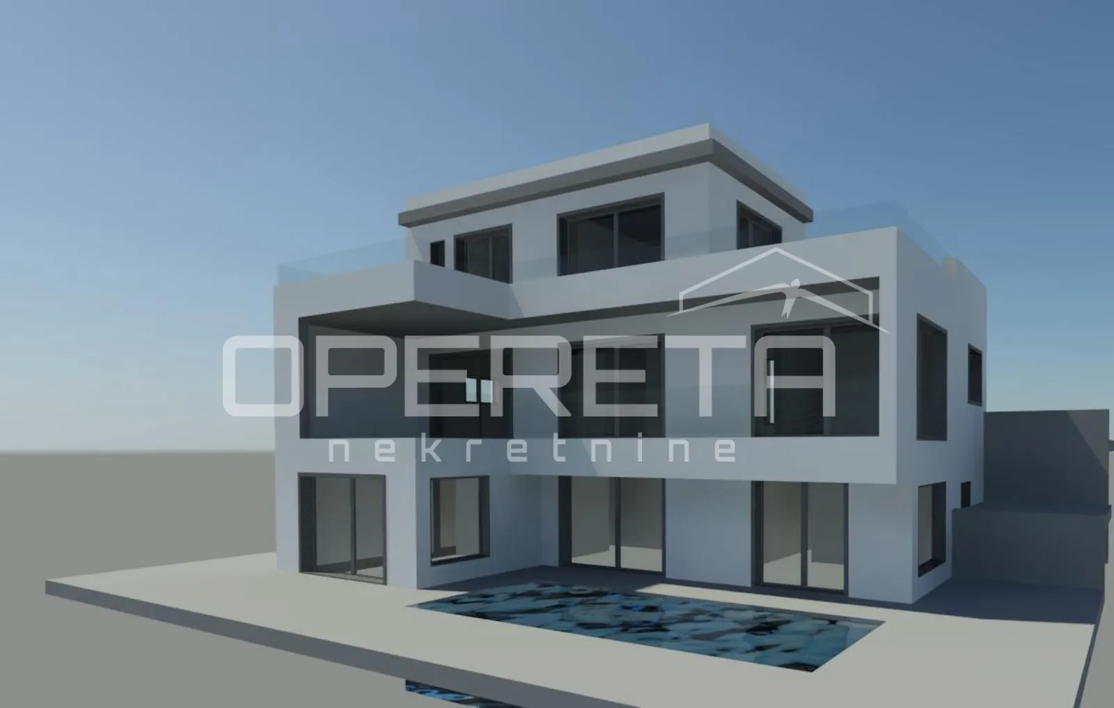 zemljište 451 m² s dozvolom za vilu, trogir, pogled na otok - slika 2