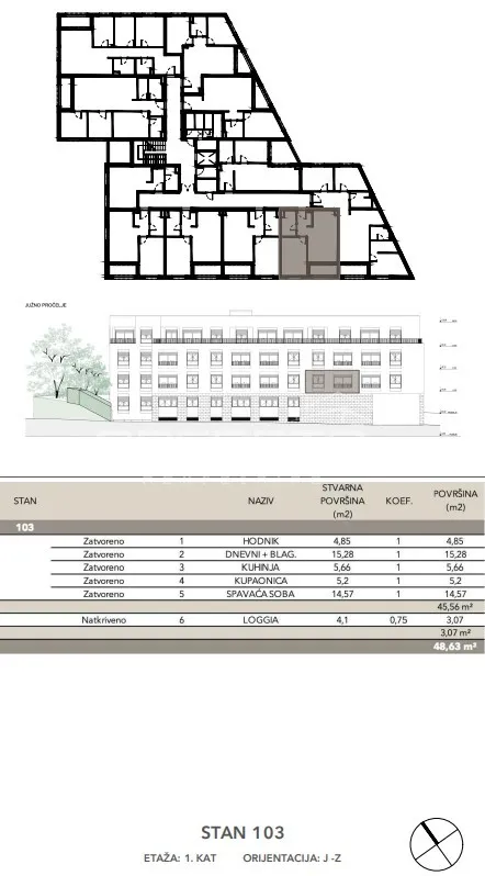 prodaja, stan, črnomerec, kuniščak, 2s, 48m2 - slika 2