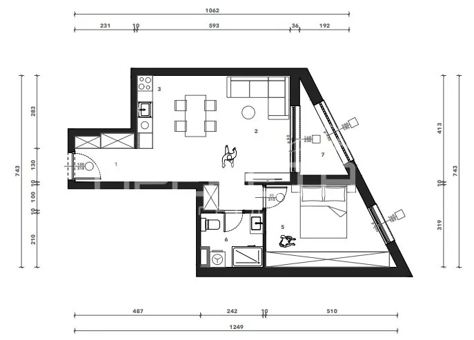 prodaja, stan, črnomerec, kuniščak, 2s, 52m2 - slika 2