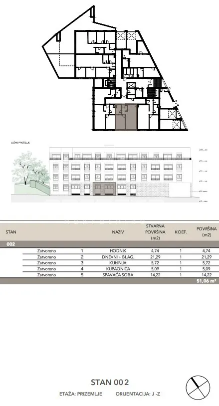 prodaja, stan, črnomerec, kuniščak, 2s, 51m2 - slika 2