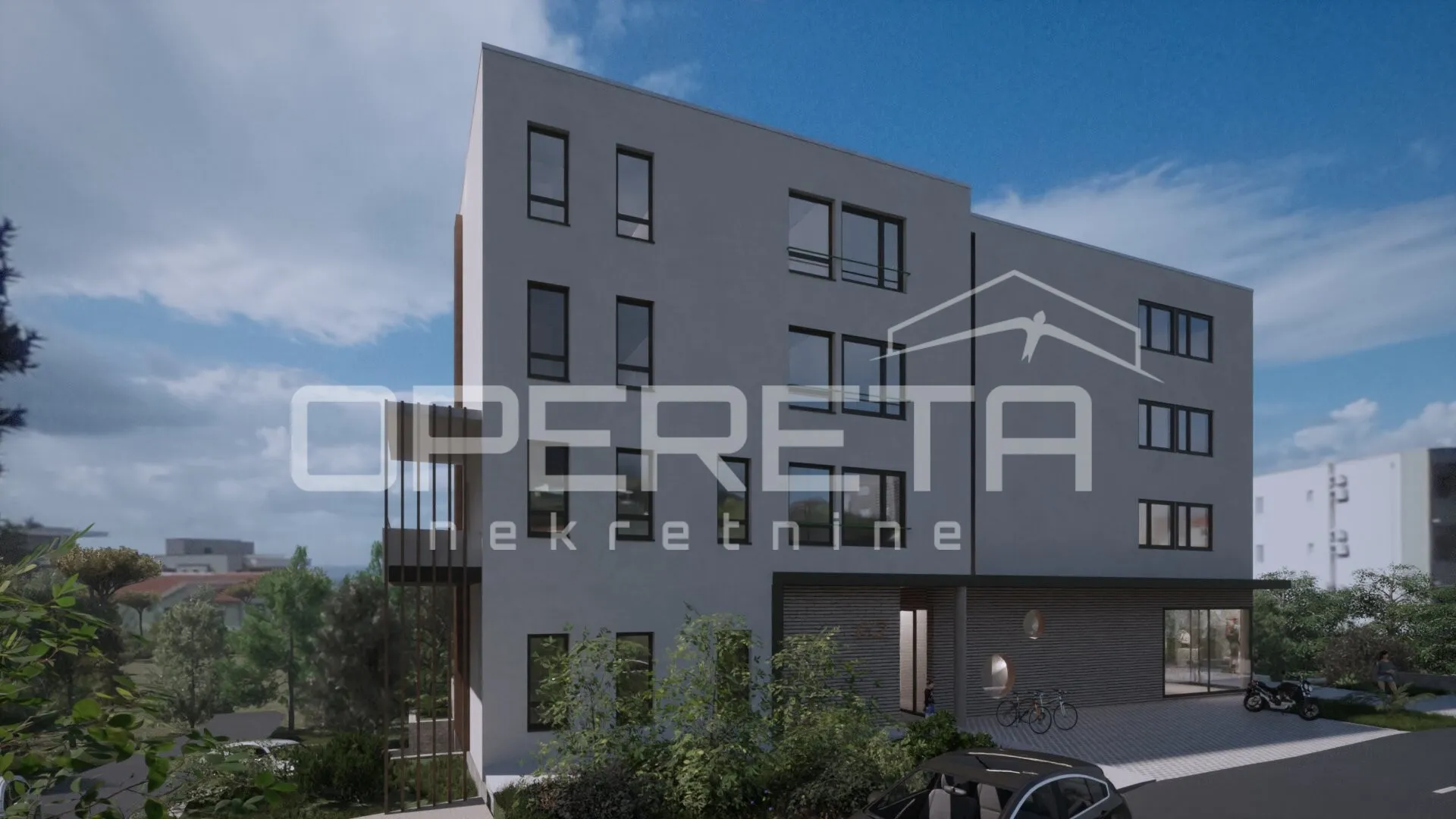 Stan 3S, 87,71 m² s terasom i vrtom na povišenoj lokaciji, Makarska