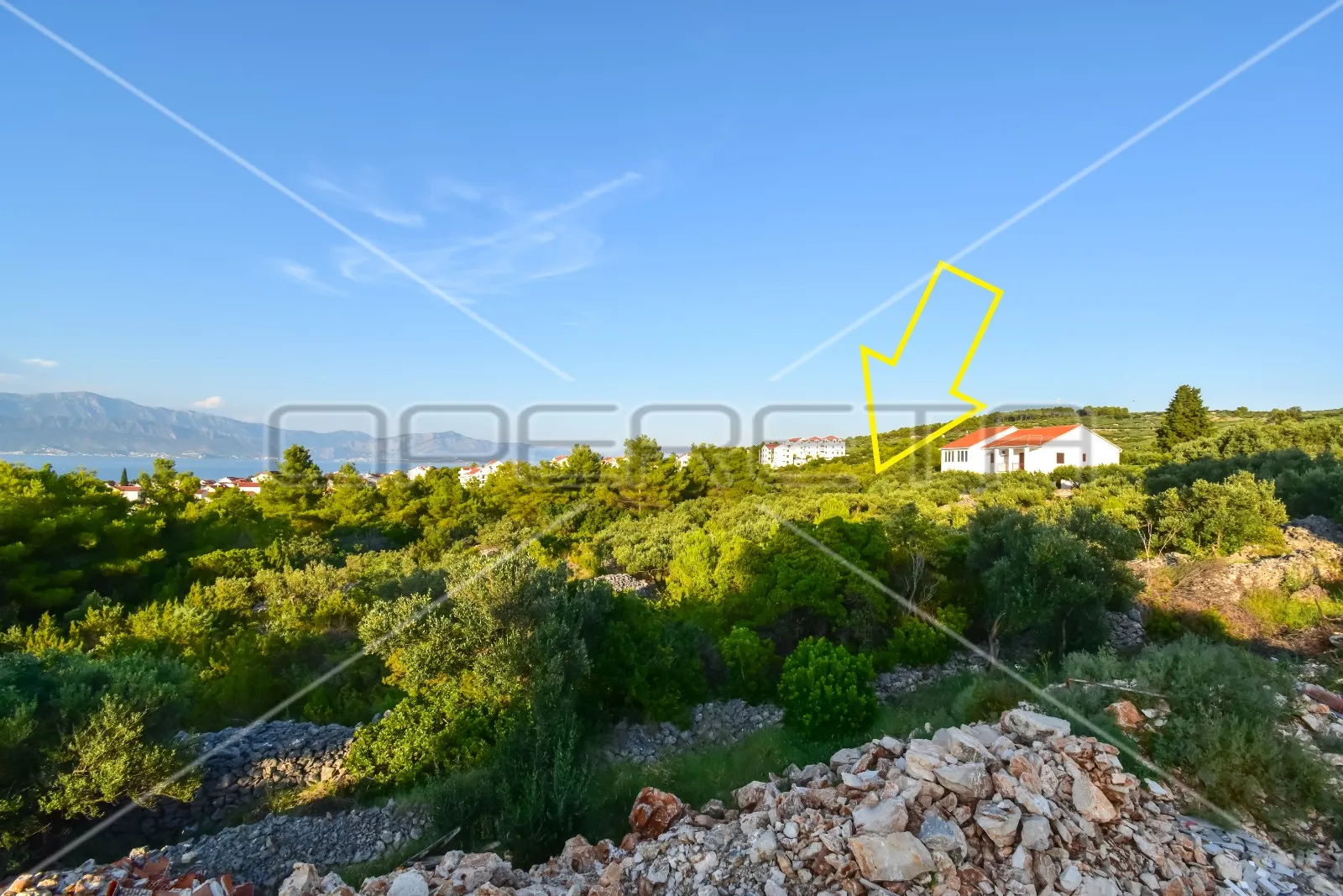 zemljište, supetar otok brač, pogled na more i idejni projekt za 4 luksuzne vile - slika 4