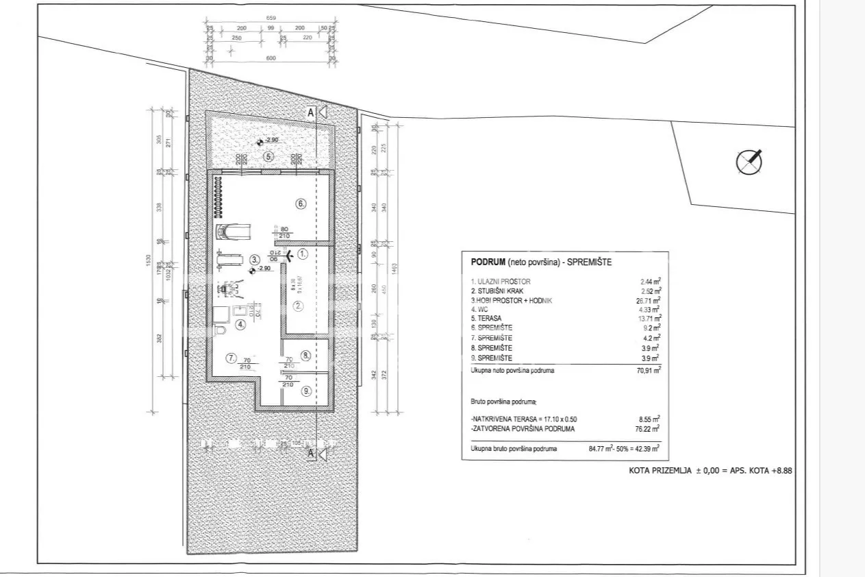 kuća s 5 stanova, 90 m od mora, rogoznica - slika 25