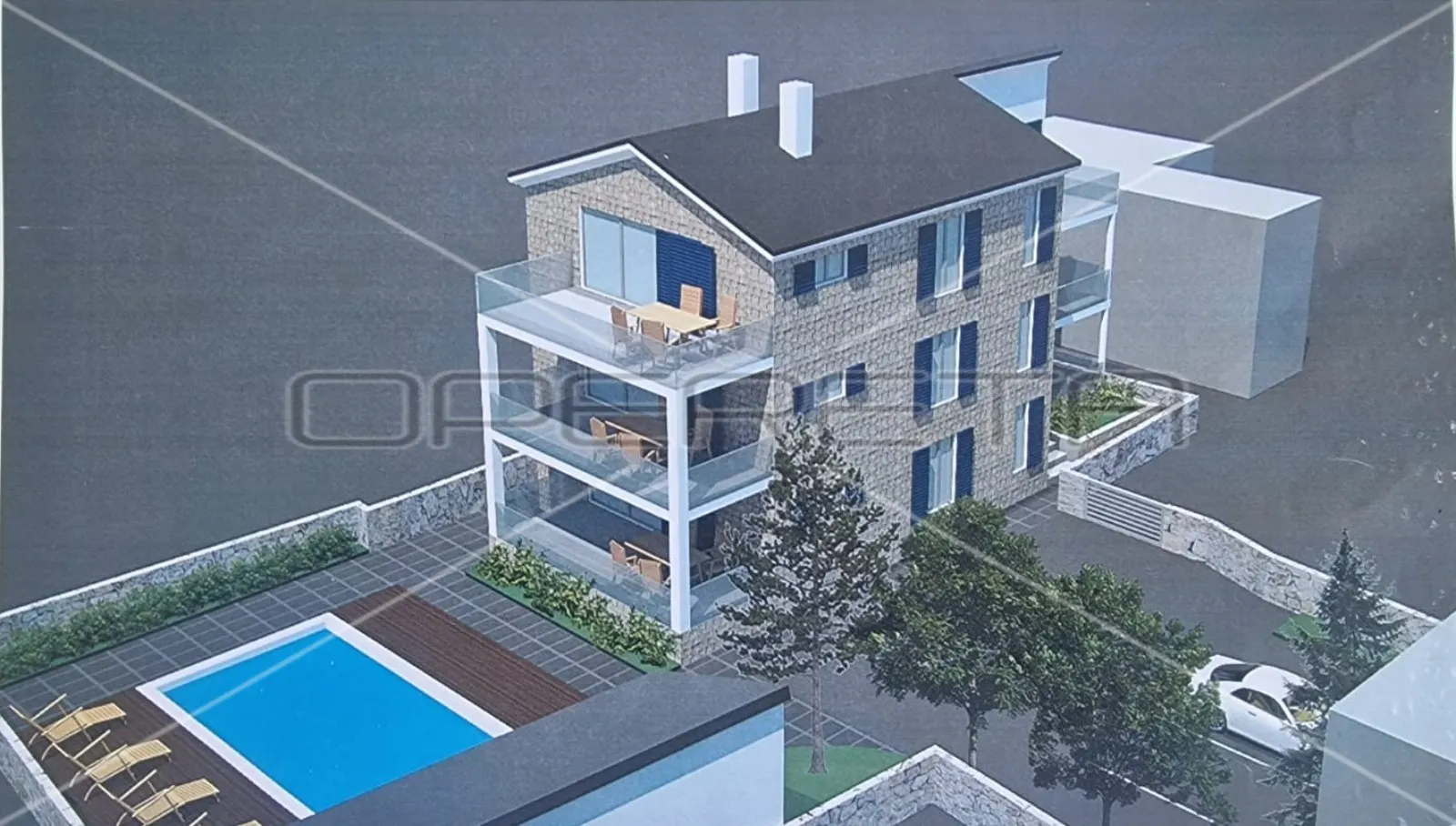 kuća s 4 apartmana, pogled na more, garaža, dvorište, tisno, 290 m2 - slika 14