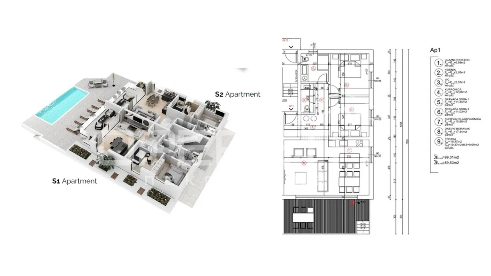 luksuzna novogradnja, dvosoban apartman s bazenom, 95 m2, pag, bošana - slika 11