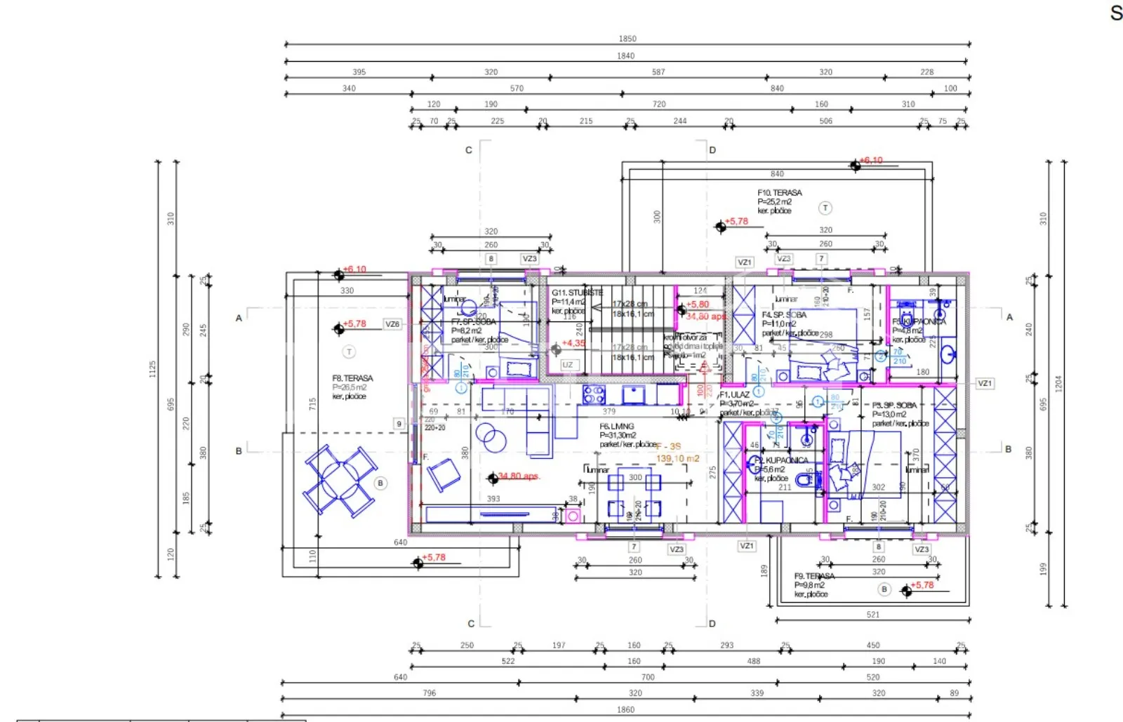 novogradnja u stivašnici, stan s tri terase i pogledom na more, 146 m2 - slika 18