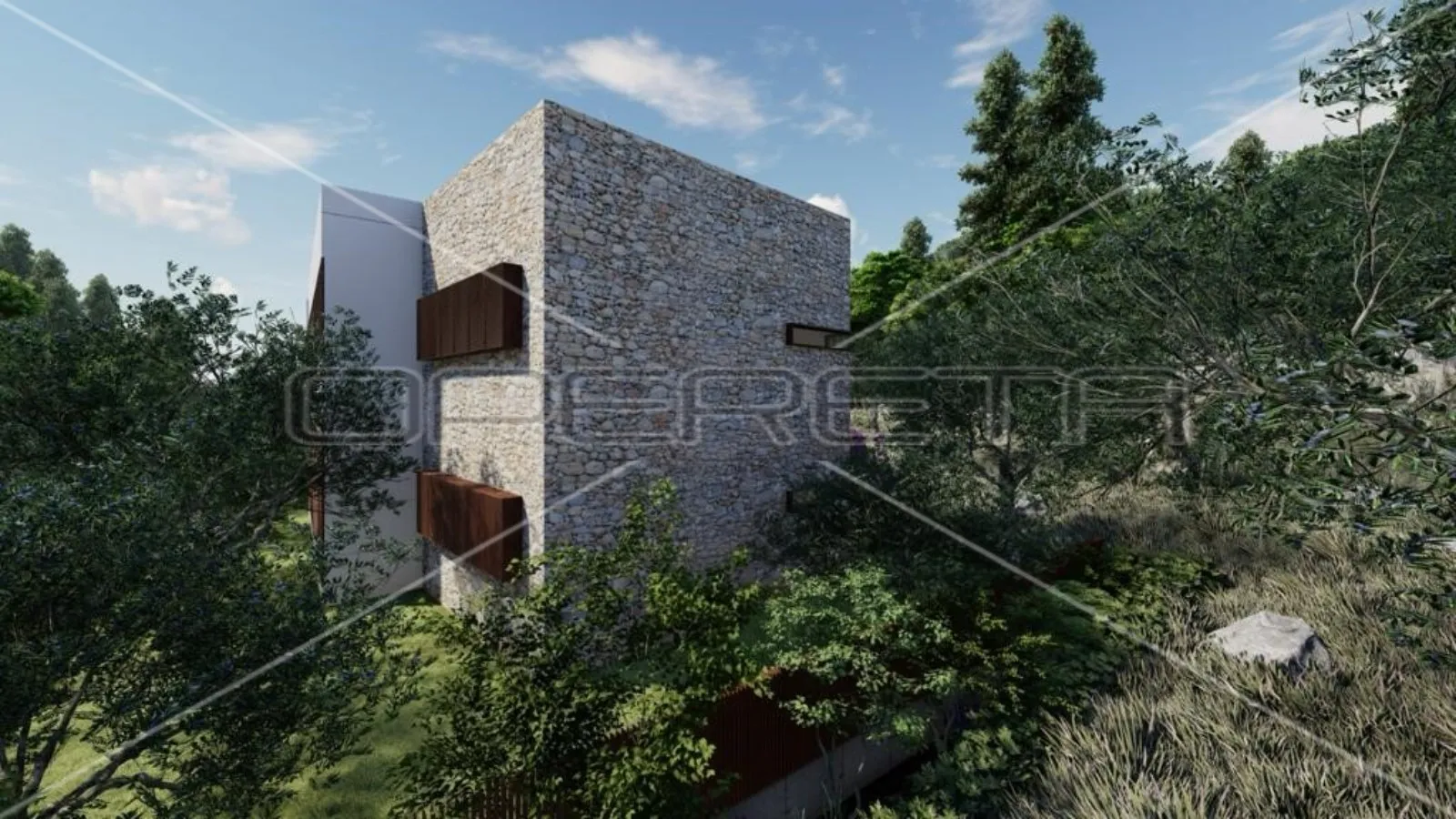 zemljište s projektom za vilu, 1. red do mora, uvala gršćica - slika 17
