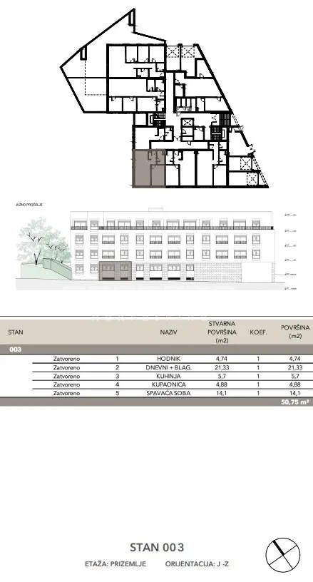 prodaja, stan, črnomerec, kuniščak, 2s, 50m2 - slika 3