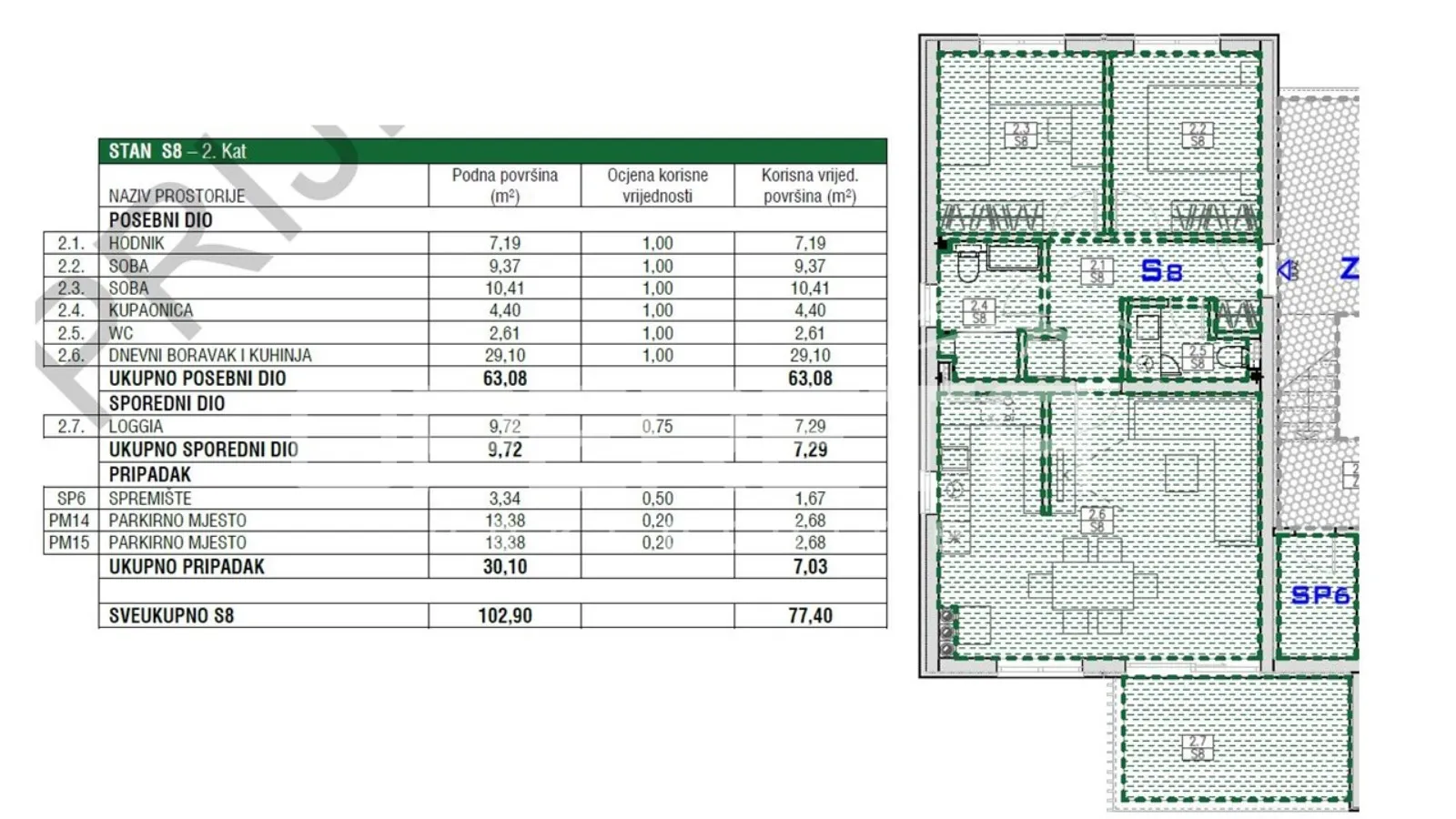 novogradnja - dvosoban stan, 2. kat, 77 m², zaton, zadar - slika 5