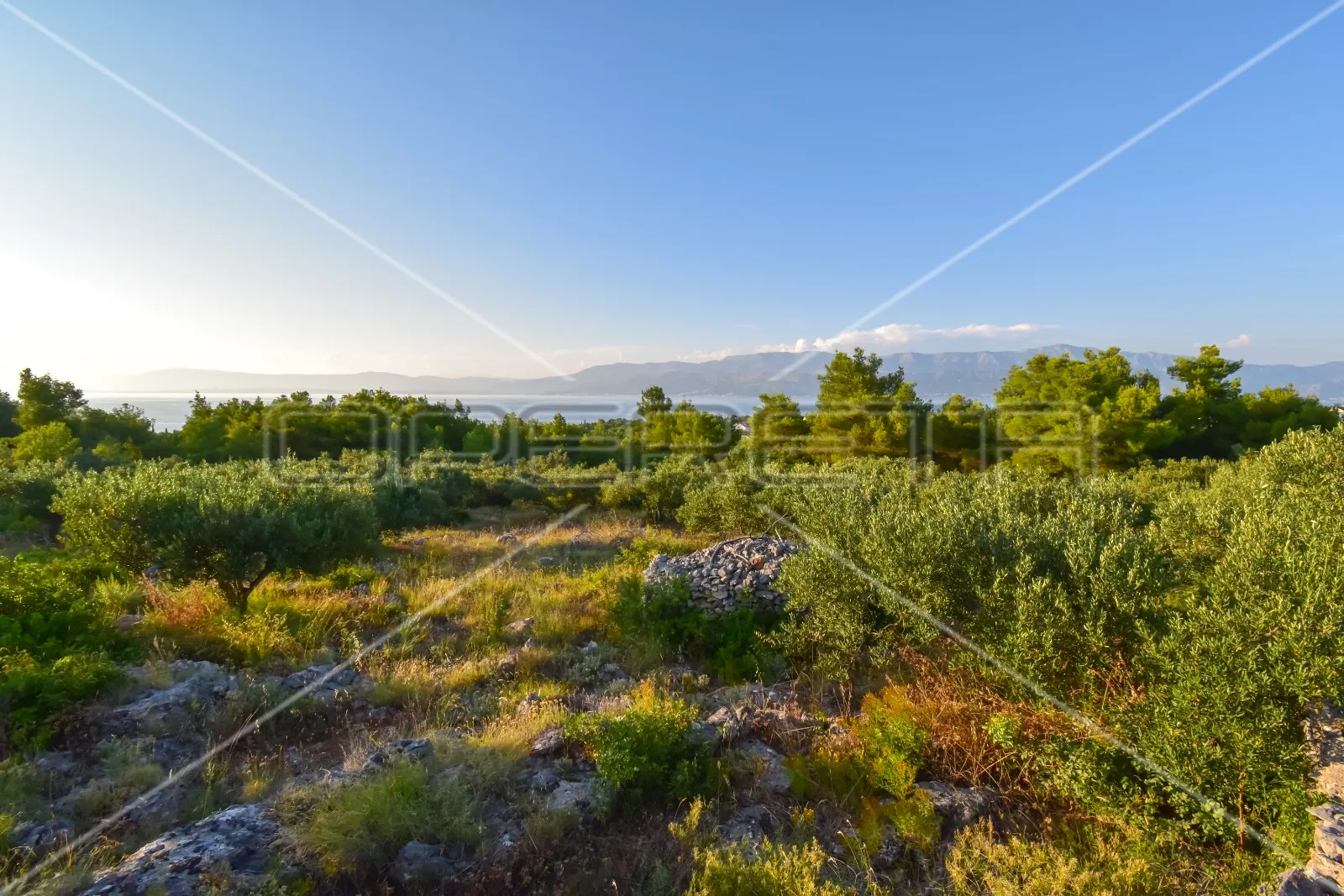zemljište, supetar otok brač, pogled na more i idejni projekt za 4 luksuzne vile - slika 15