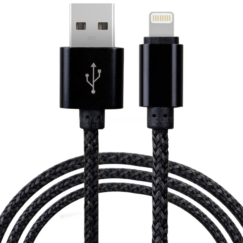 USB data kabel (2m, Lightning na USB-A, pleteni/najlon, crni) - Zagreb