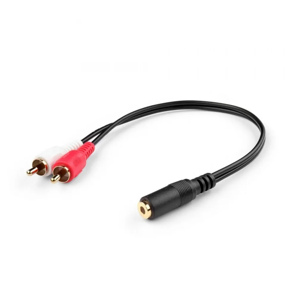 Optimus Audio kabel (0.4m, 2x RCA na 3.5mm ženski, crni) - Zagreb