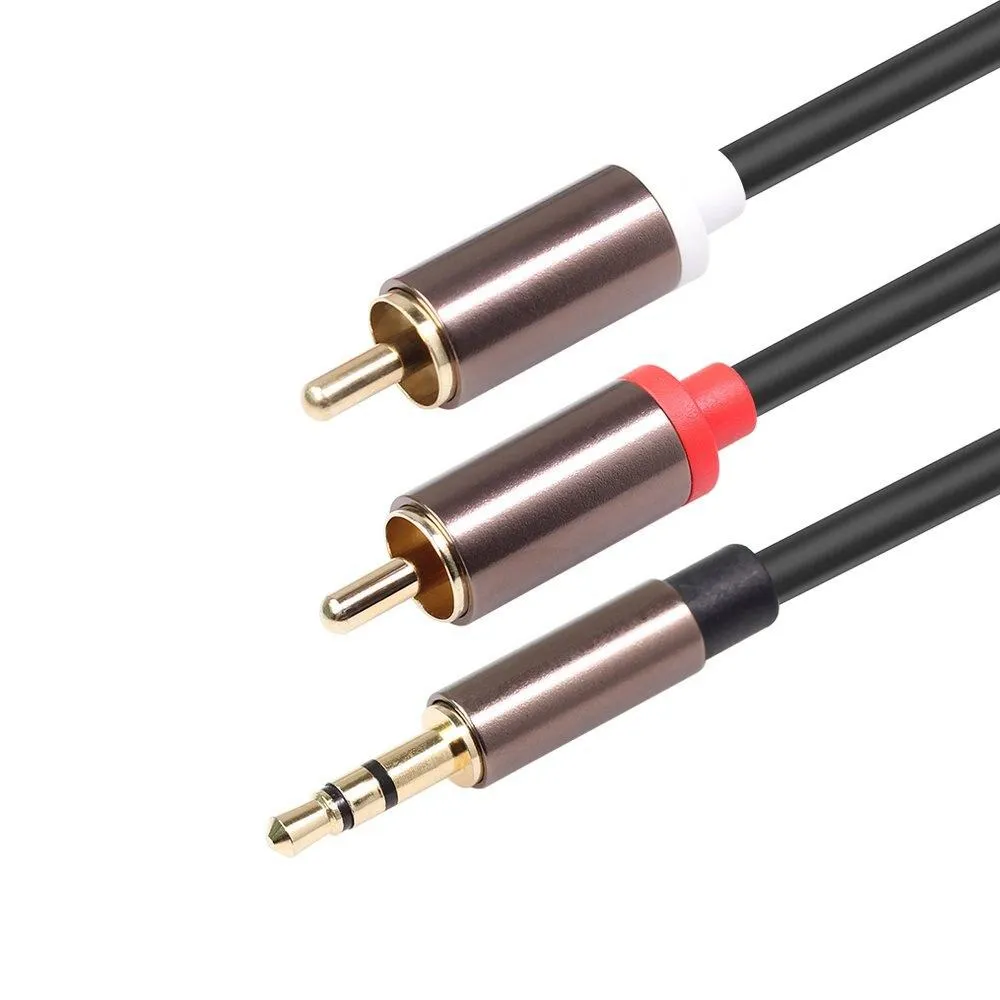 Optimus Audio kabel (1.5m, 3.5mm Muški na 2x RCA Muški, crni) - Zagreb