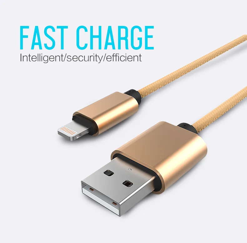 Optimus USB data kabel (1m, Lightning na USB-A, pleteni/najlon, zlatni) - Zagreb