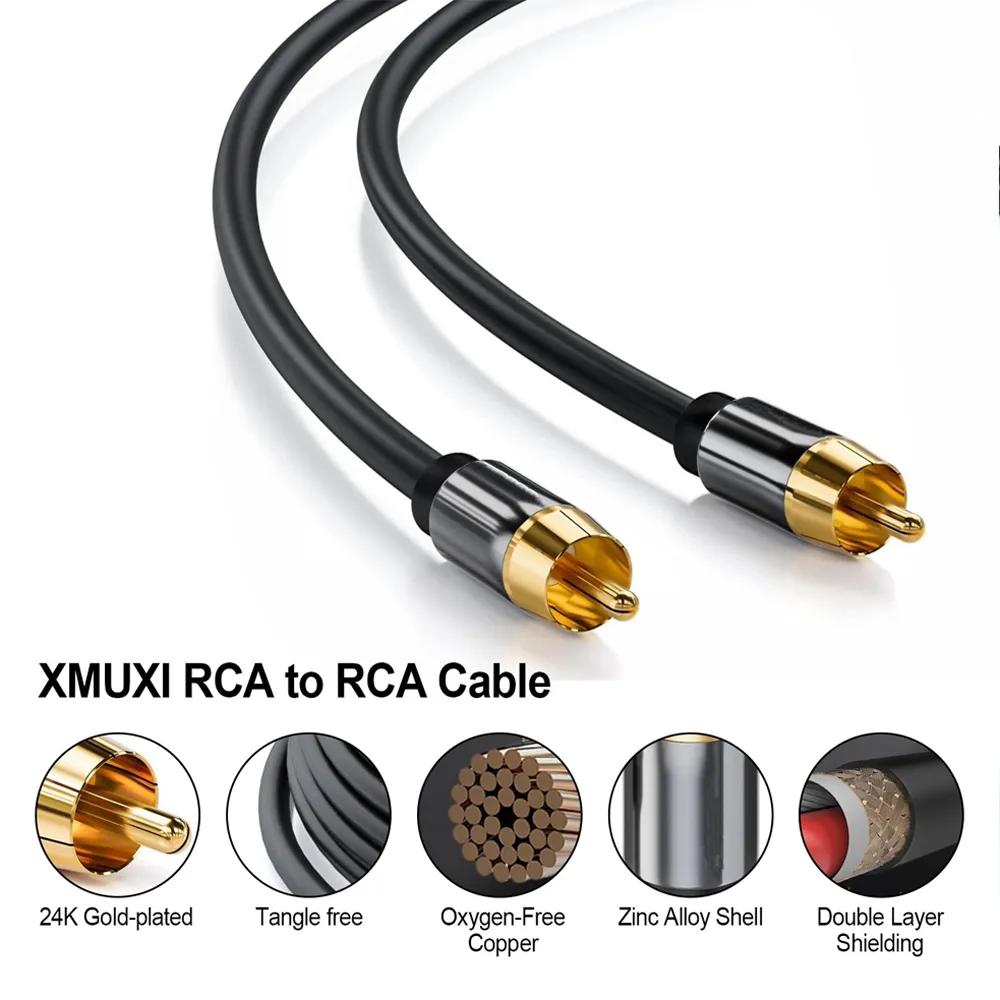 Optimus Audio kabel (3m, 6.3mm Muški na 2x RCA Muški, crni) - Zagreb